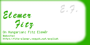 elemer fitz business card